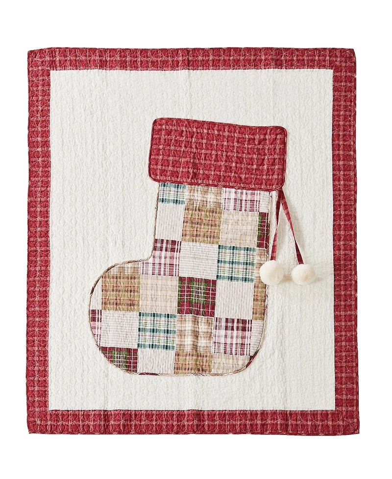 Greenland Home Fashions Jolly Stocking Patchwork Throw, 50" x 60"