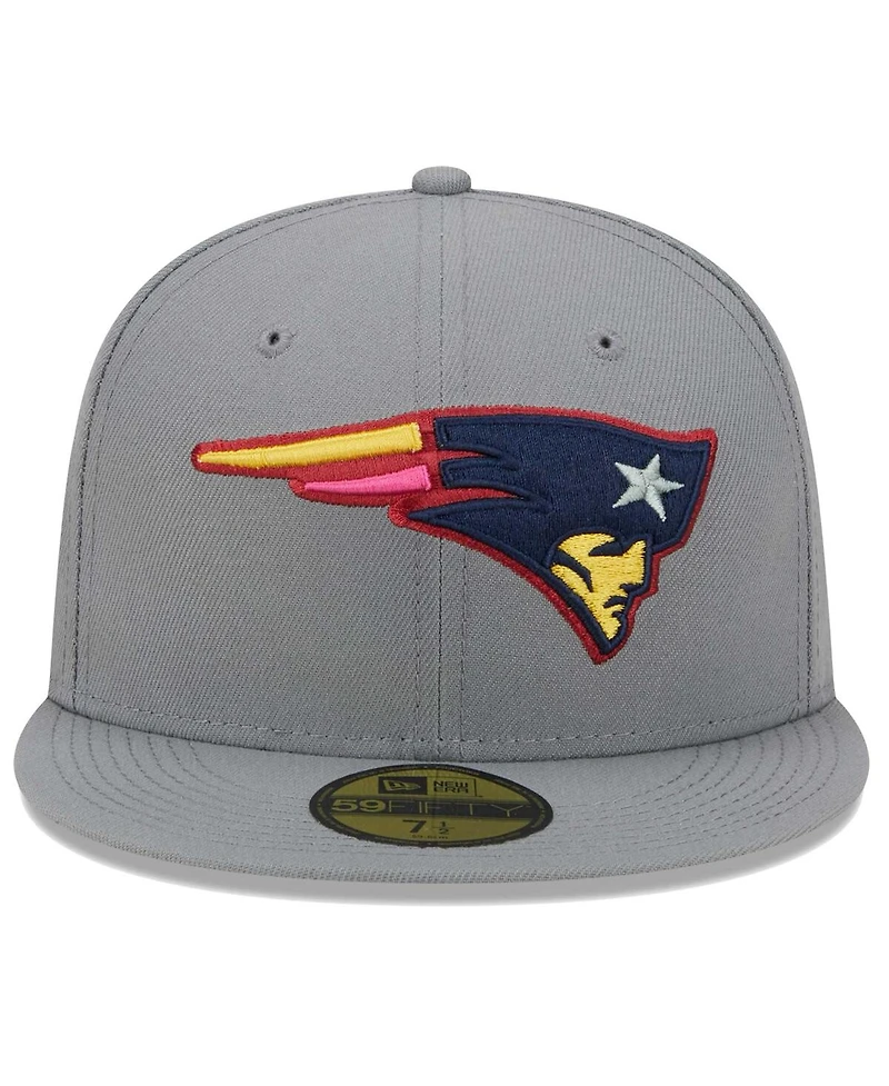 Men's New Era Gray New England Patriots Color Pack 59FIFTY Fitted Hat