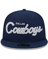 Big Boys and Girls New Era Navy Dallas Cowboys Main Script 9FIFTY Snapback Hat