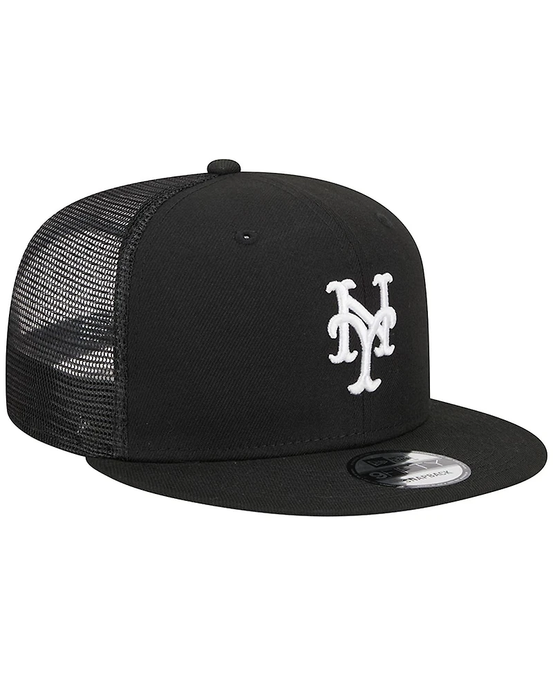 Men's New Era Black New York Mets Trucker 9FIFTY Snapback Hat
