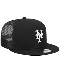 Men's New Era Black New York Mets Trucker 9FIFTY Snapback Hat