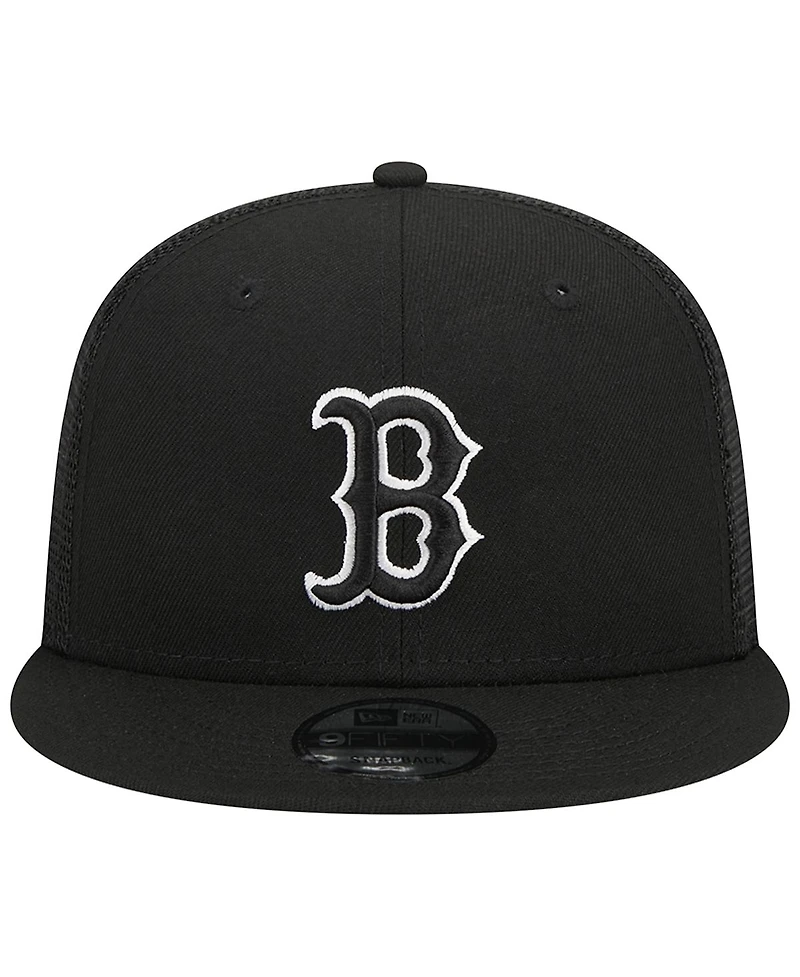 Men's New Era Black Boston Red Sox Trucker 9FIFTY Snapback Hat