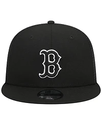 Men's New Era Black Boston Red Sox Trucker 9FIFTY Snapback Hat