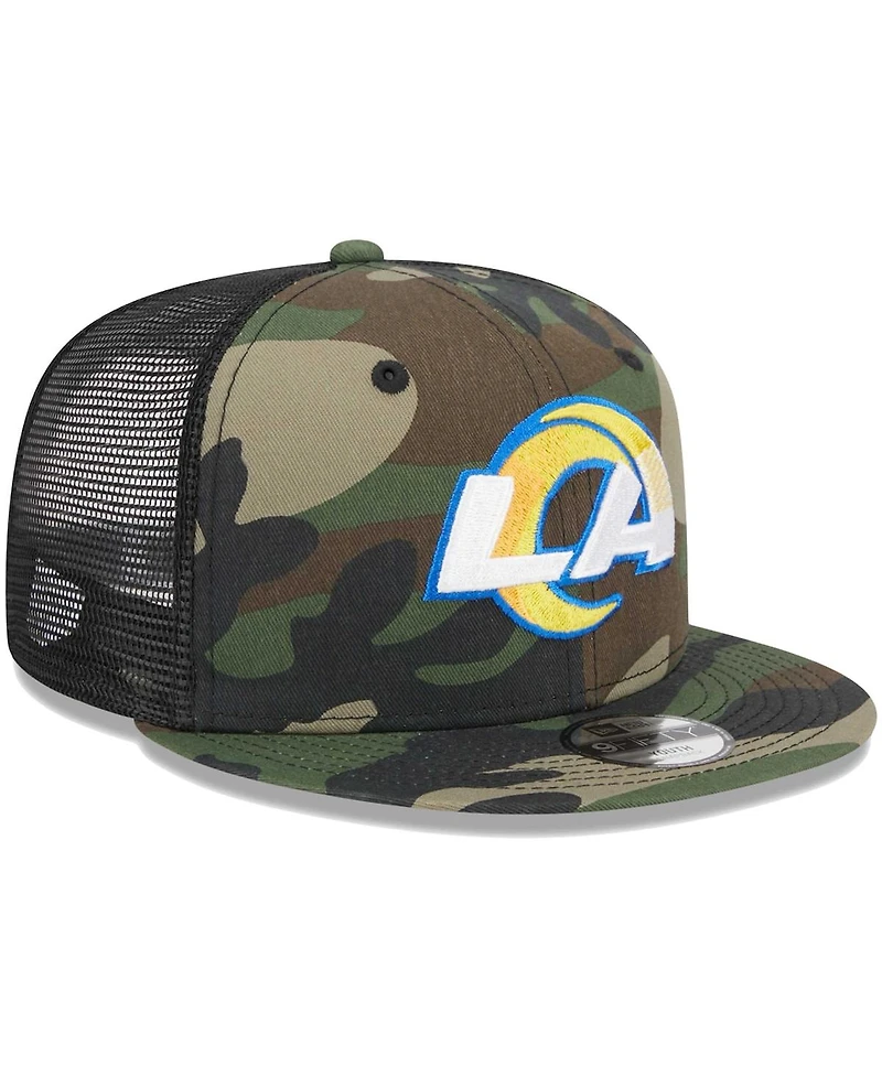 Big Boys and Girls New Era Camo Los Angeles Rams Main Trucker 9FIFTY Snapback Hat