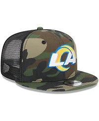 Big Boys and Girls New Era Camo Los Angeles Rams Main Trucker 9FIFTY Snapback Hat