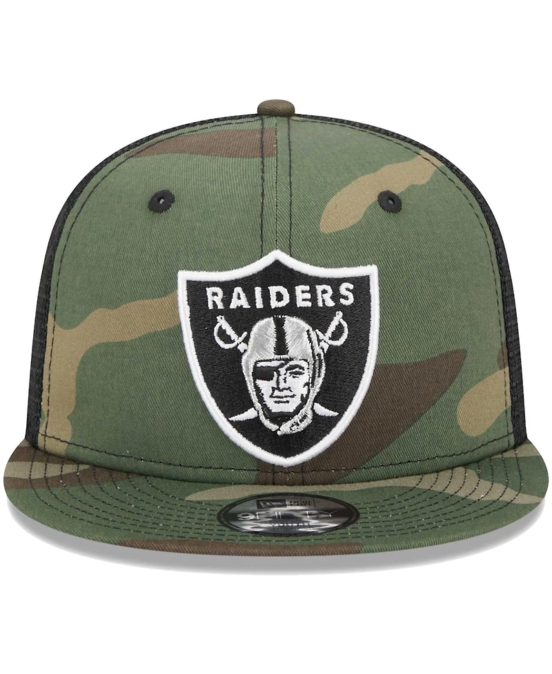 Big Boys and Girls New Era Camo Las Vegas Raiders Main Trucker 9FIFTY Snapback Hat