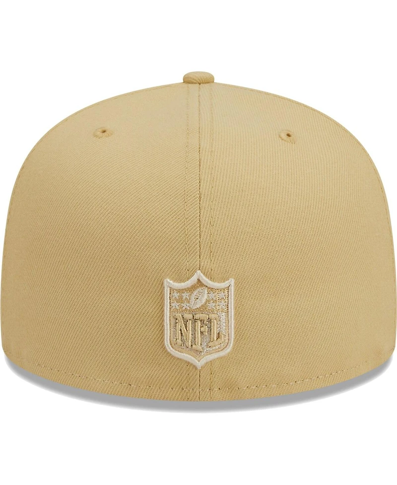 Men's New Era Khaki Las Vegas Raiders Raffia Front 59FIFTY Fitted Hat