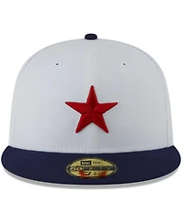 Men's New Era White Detroit Stars Cooperstown Collection Turn Back The Clock 59FIFTY Fitted Hat