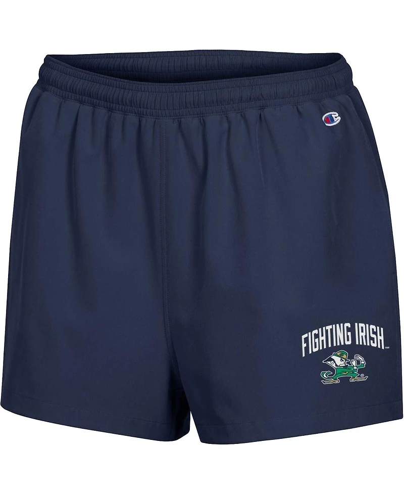 Women's Champion Navy Notre Dame Fighting Irish Football Fan High Waist Shorts