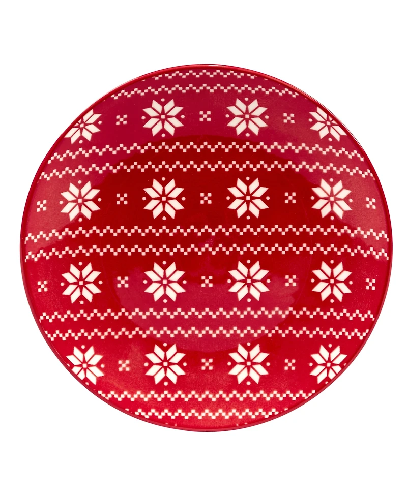 Certified International Peppermint Candy 6" Canape Plates Set of 6, Service for 6