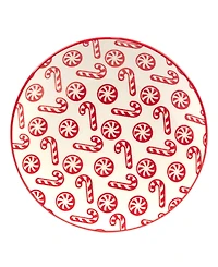 Certified International Peppermint Candy 6" Canape Plates Set of 6, Service for 6
