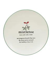 Certified International Christmas Fun Green Sayings 8.5" Dessert Plates Set of 6