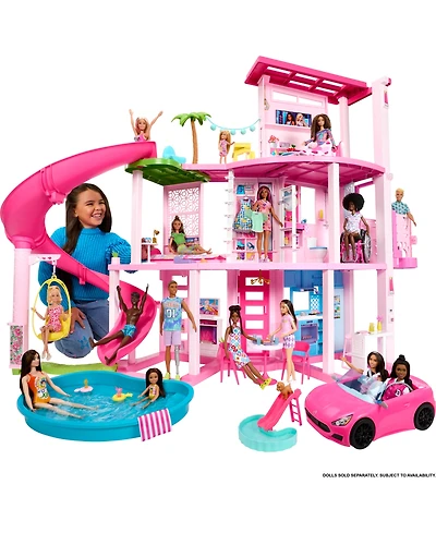 Barbie Dreamhouse, 75+ Pieces, Pool Party Doll House With 3 Story Slide