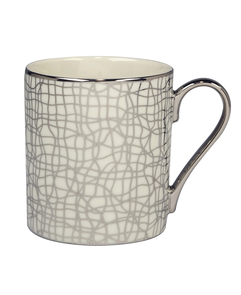 Certified International Mosaic Silver-Tone Plated 14 oz. Can Mugs, Set of 6