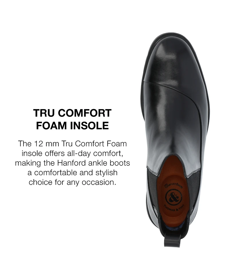 Thomas & Vine Men's Hanford Tru Comfort Foam Plain Toe Chelsea Boots