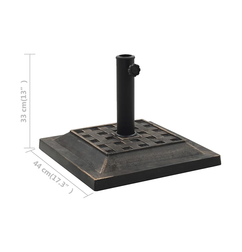 vidaXL Parasol Base Square Polyresin 26.5 lb Bronze