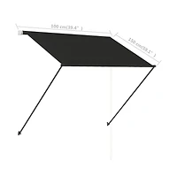 Retractable Awning with Led 39.4"x59.1" Anthracite