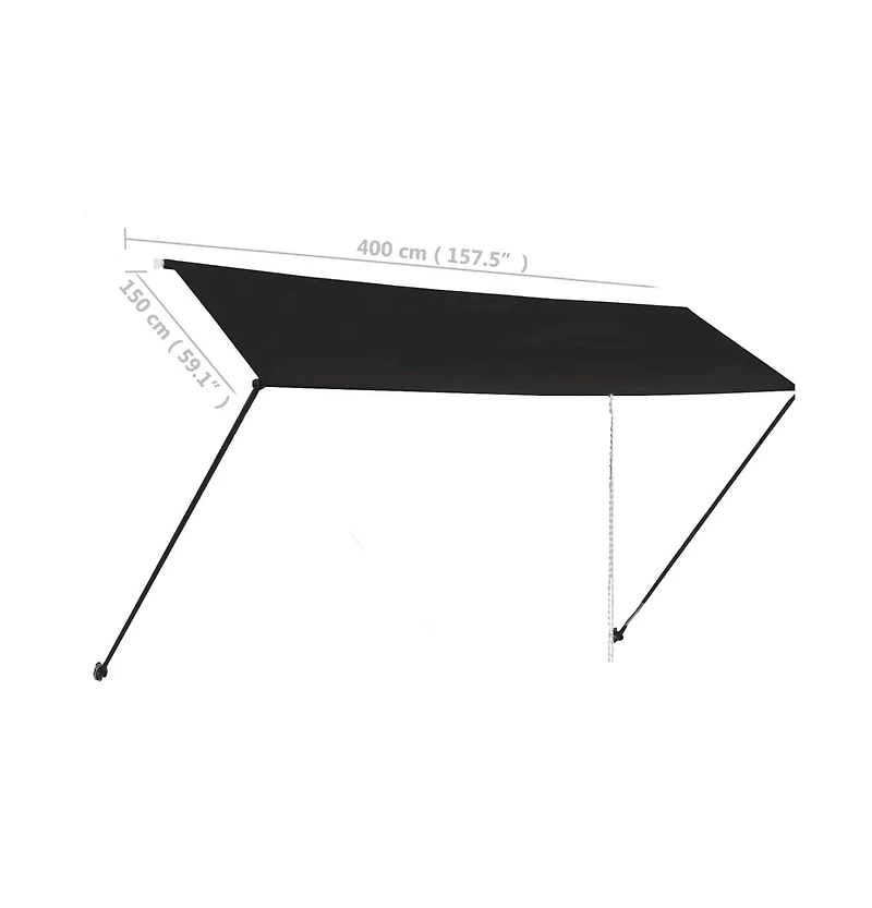 Retractable Awning with Led 157.5"x59.1" Anthracite