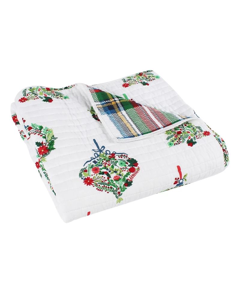 Levtex Merry Globes Reversible Quilted Throw, 50" x 60"