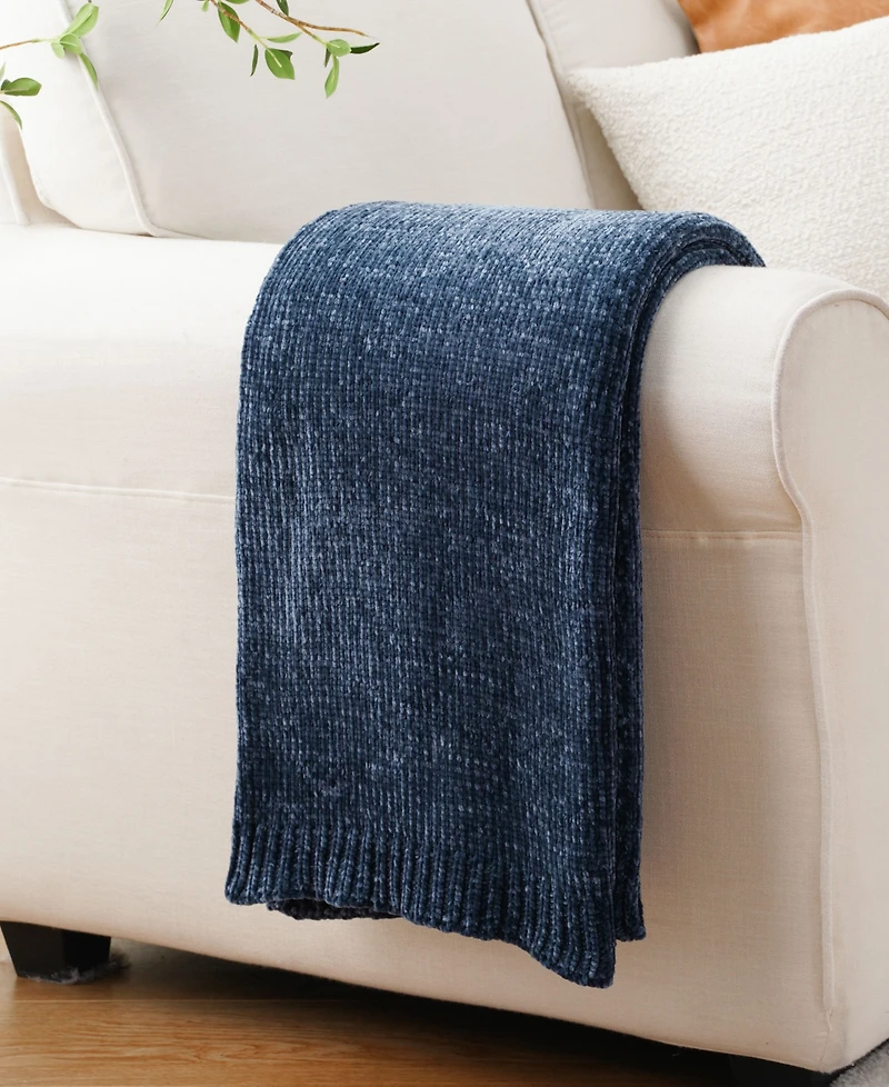Battilo Lifestyle Solid Woven Micro Chenille Throw, 51" x 67"