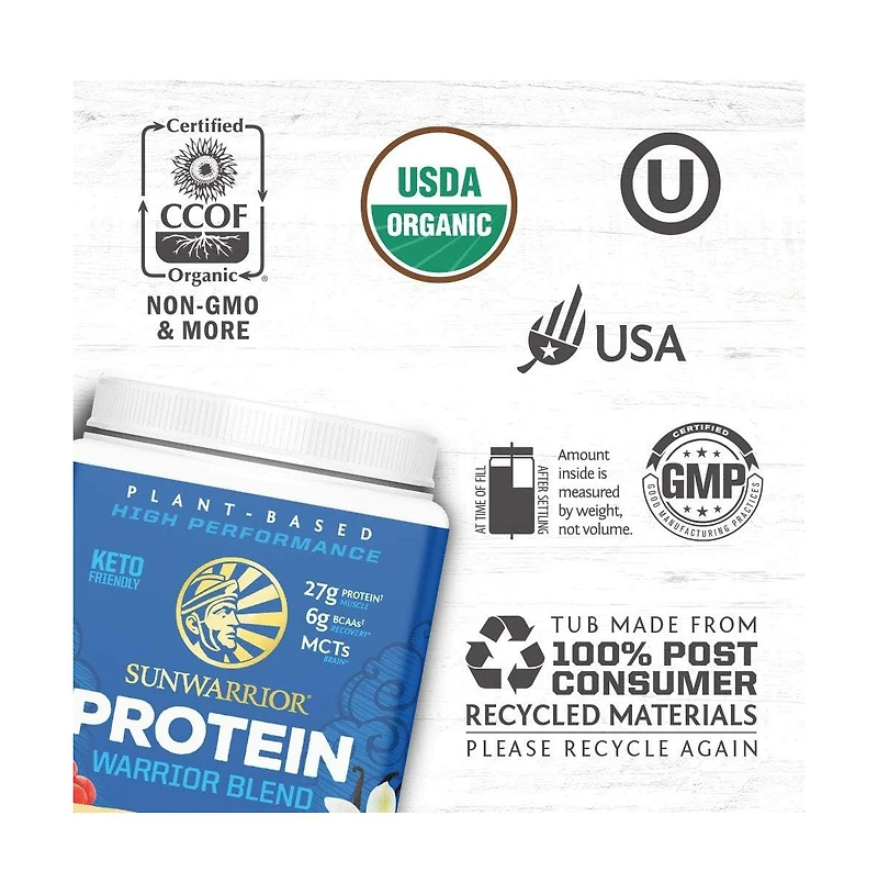 Sunwarrior Warrior Blend, Unflavored, Sunwarrior, Protein Powder 375gm