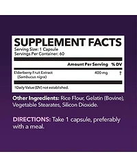 Elderberry Vitamins, Immune System Support Capsules, Havasu Nutrition, 60ct