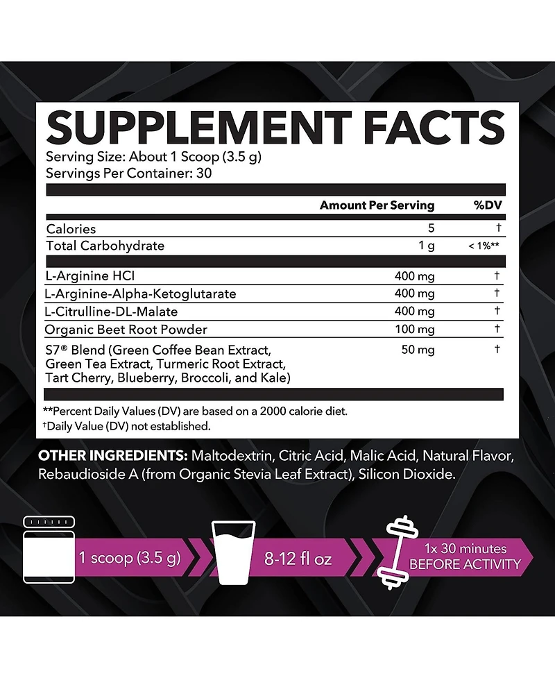 Havasu Nutrition L-Arginine Powder, Berry Flavor, Havasu Nutrition, 3.7oz