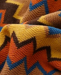 Battilo Lifestyle Colorful Chevron Bohemian Knit Throw, 51" x 80"