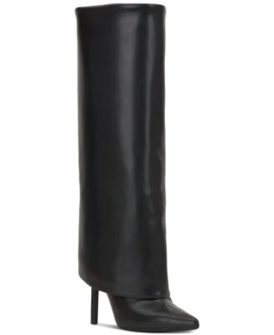 I.N.C. International Concepts Womens Skylar Fold Over Cuffed Dress Boots Created For Macys Regular Wide Calf