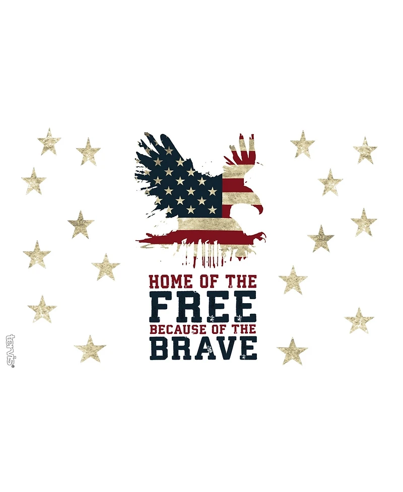 Tervis Home of the Free Because of the Brave Made in Usa Double Walled Insulated Tumbler Travel Cup Keeps Drinks Cold & Hot, 16oz, Classic