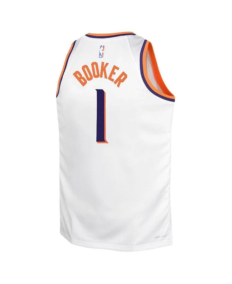 Big Boys Nike Devin Booker White Phoenix Suns Swingman Jersey - Association