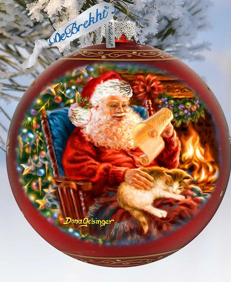 Designocracy House Warming Santa Large Holiday Glass Collectible Ornaments D. Gelsinger