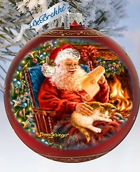Designocracy House Warming Santa Large Holiday Glass Collectible Ornaments D. Gelsinger