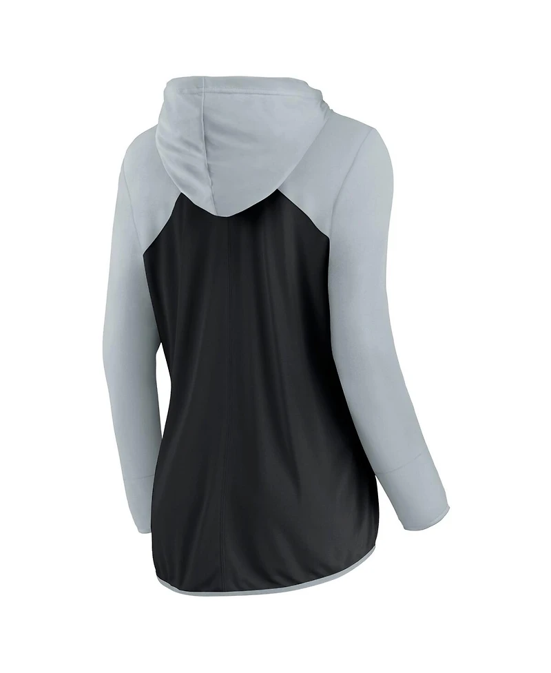 Women's Fanatics Black, Silver Las Vegas Raiders Forever Fan Full-Zip Hoodie