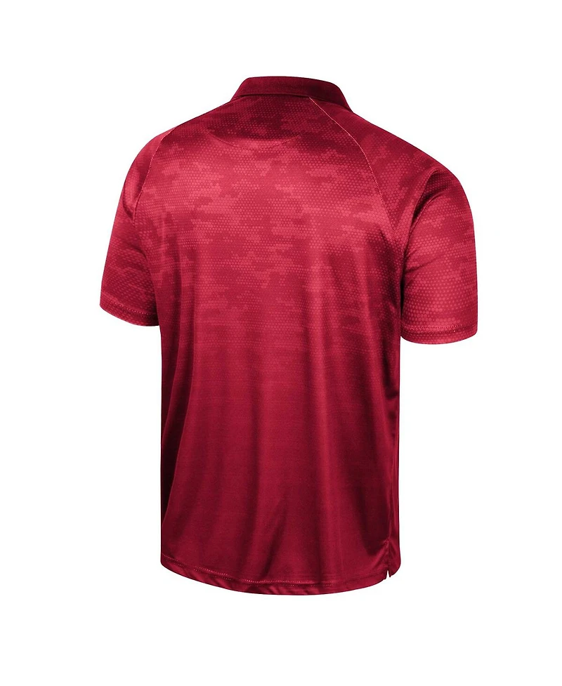 Men's Colosseum Crimson Oklahoma Sooners Honeycomb Raglan Polo Shirt
