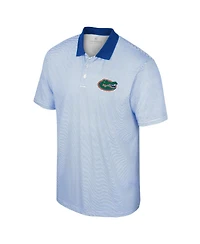 Men's Colosseum White, Royal Florida Gators Print Stripe Polo Shirt