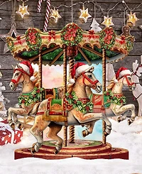 Designocracy Christmas Carousel 32" Christmas Outdoor Yard Decor G. DeBrekht