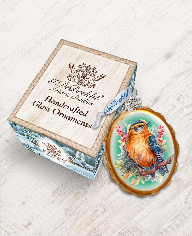 Designocracy Songbird Keepsake Holiday Mercury Glass Ornaments G. DeBrekht