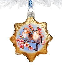 Designocracy Spring Sparrows Keepsake Mercury Glass Christmas Ornaments G. DeBrekht