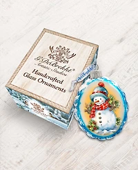 Designocracy Snowman's Gift Keepsake Mercury Christmas Glass Ornaments G. DeBrekht
