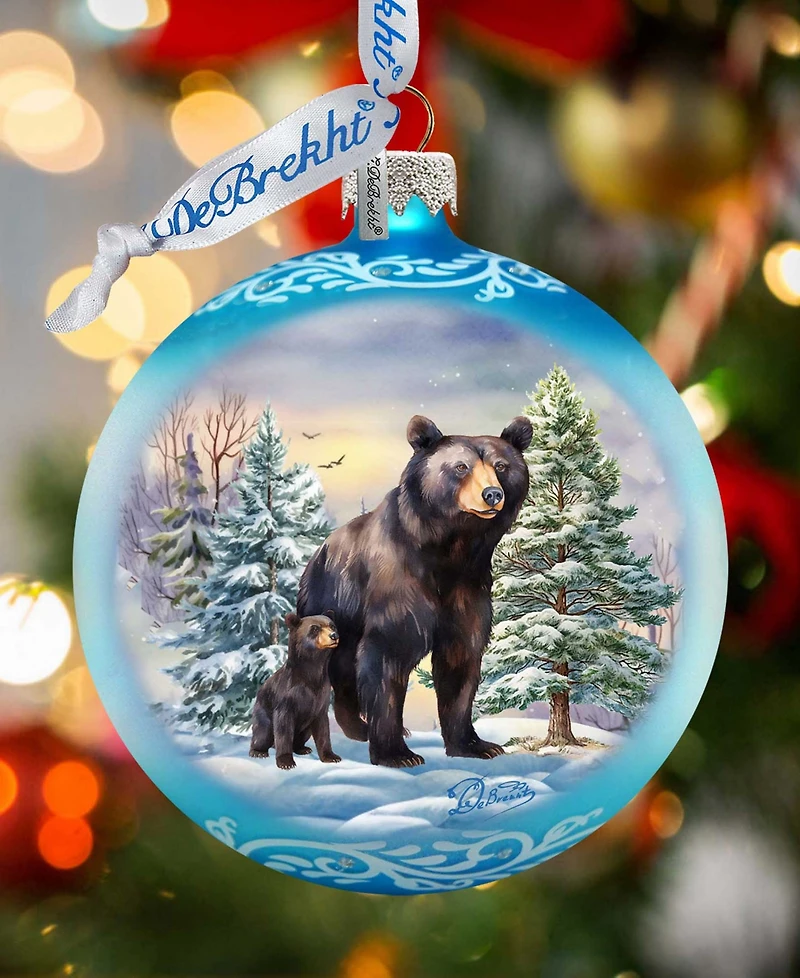Designocracy A Love for All Seasons - Bears Ball Glass Christmas Ornaments G. DeBrekht