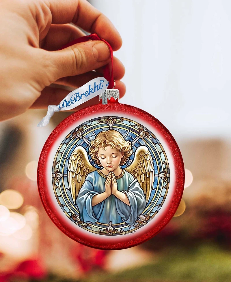 Designocracy Little Angel Ball Christmas Mercury Glass Ornaments G. DeBrekht