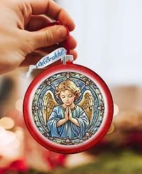 Designocracy Little Angel Ball Christmas Mercury Glass Ornaments G. DeBrekht
