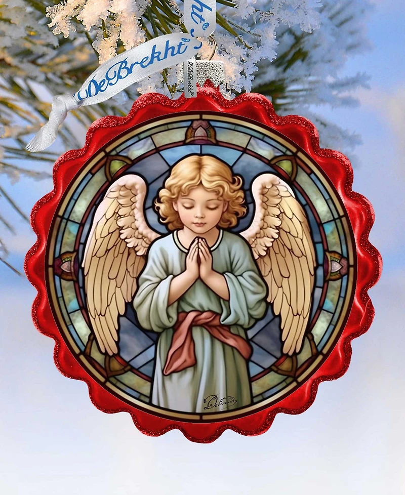 Designocracy Little Angel Wreath Holiday Mercury Glass Ornaments G. DeBrekht