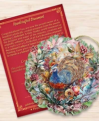 Designocracy Holiday Wooden Ornaments Thanksgiving Turkey Wreath Home Decor G. DeBrekht