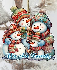 Designocracy Snowmen Family Christmas Wooden Ornaments Holiday Decor G. DeBrekht