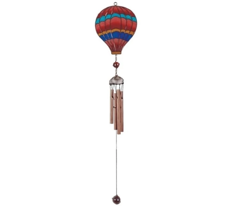 31" Long Red Air Balloon Wind Chime with Copper Gem