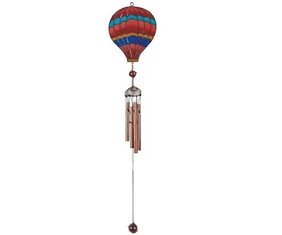 31" Long Red Air Balloon Wind Chime with Copper Gem