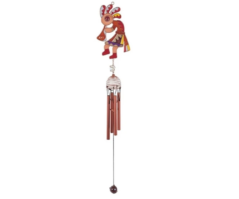 Fc Design 28" Long Kokopelli Copper and Gem Wind Chime Home Decor Perfect Gift for House Warming, Holidays and Birthdays