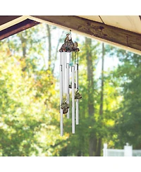 23" Long Frog and Turtle Round Top Wind Chime